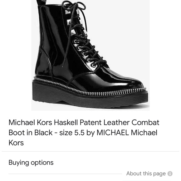 Haskell Patent Leather Combat Boot in Black - size 5 by MICHAEL Kors - Picture 2 of 4